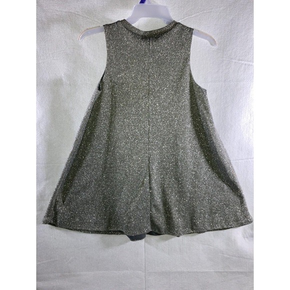 HEART SOUL Tunic Dress WOMEN'S M Sleeveless Moc high neck Silver Gray Sparkle - Picture 2 of 5
